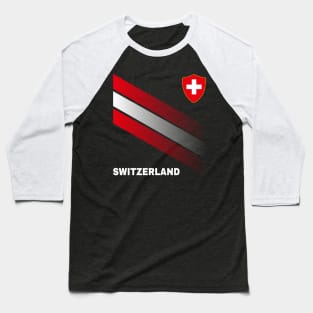 Vintage Switzerland Sunflower Flag Switzerland Soccer Lover Baseball T-Shirt